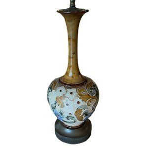 Vtg Japanese Chinese Moriage Table Lamp Colorful Flowers Original Bird Final